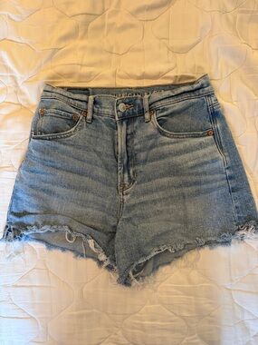 American Eagle Outfitters Light Wash High-Rise Denim Cutoff Shorts